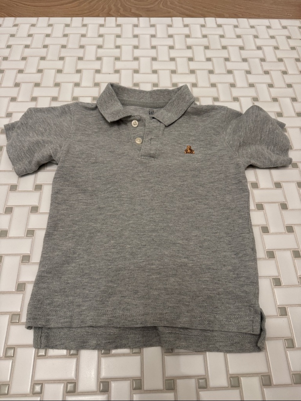 GAP Gray Polo with Embroidered Bear